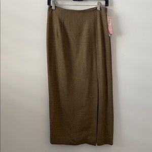 Vintage Woven Mid Length Straight Skirt